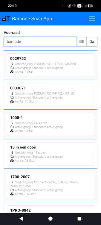 Exact Online Inventory