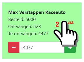Swipe voorraad artikel