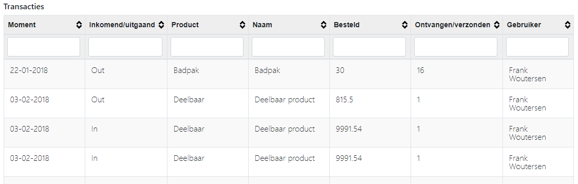 Transaktions&uuml;bersicht
