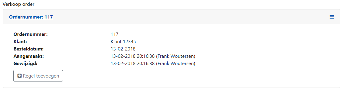 Verkaufsauftragsdetails