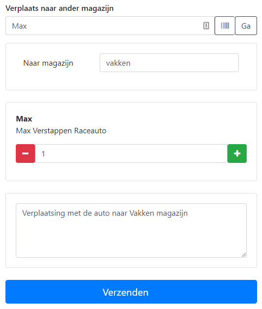 Verplaatsing totaaloverzicht