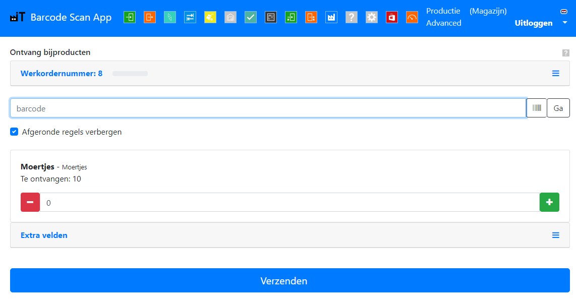 Bijproducten ontvangen Exact
