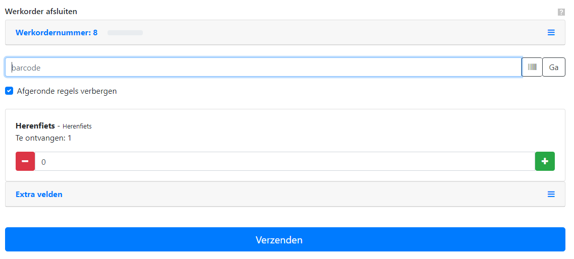 Werkorder afsluiten in Exact Online