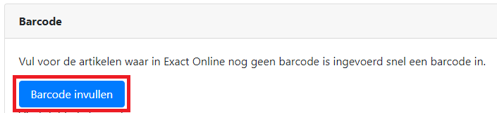 Barcodes invoeren in Exact Online