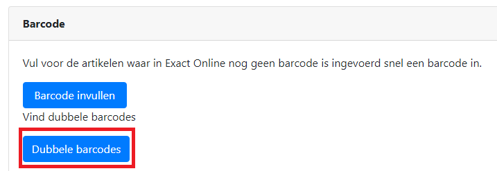 Dubbele barcodes in Exact Online