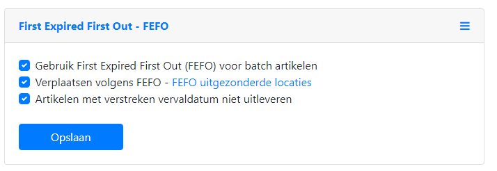 FEFO - First Expired First Out in Exact Online
