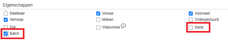 Exact Online select batch numbers and serial numbers