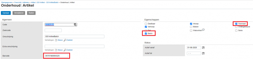 GTIN invoeren in Exact Online