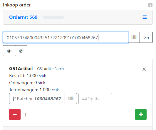 Exact Online inkooporder met GS1 artikelen