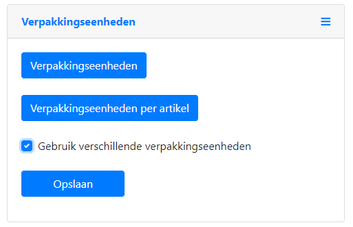 Verpakkingseenheden beheren