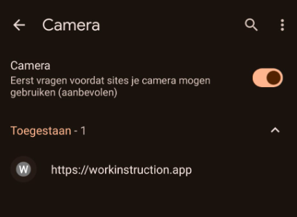 Toegang verlenen camera