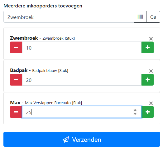 Inkooporder aanmaken