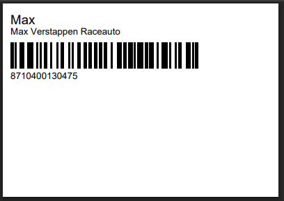 Artikel Code 128 (A7 - Landscape)