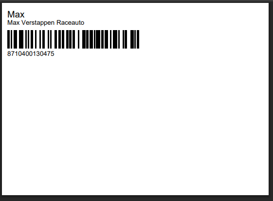 Artikel Code 128 (A6 - Landscape)