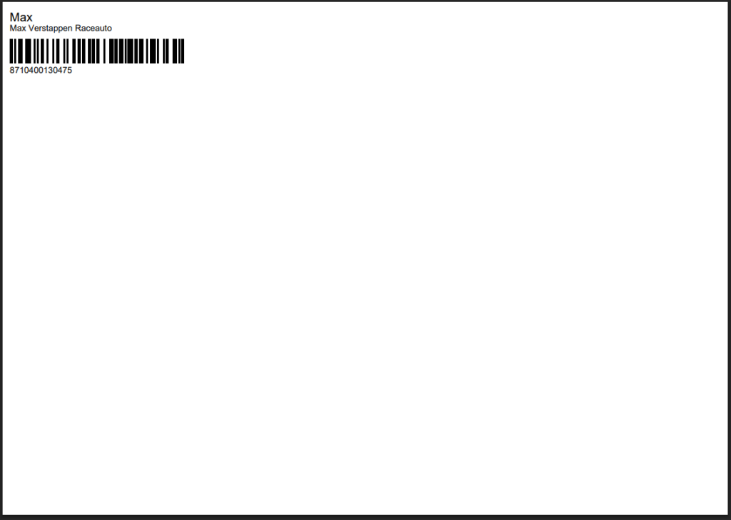 Artikel Code 128 (A4 - Landscape)