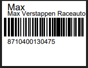 Artikel Code 128 (Zebra - 35x45mm)