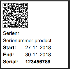 Serial QR errorlevel 3 (75x75mm)