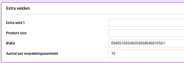 Exact Online import extra item fields