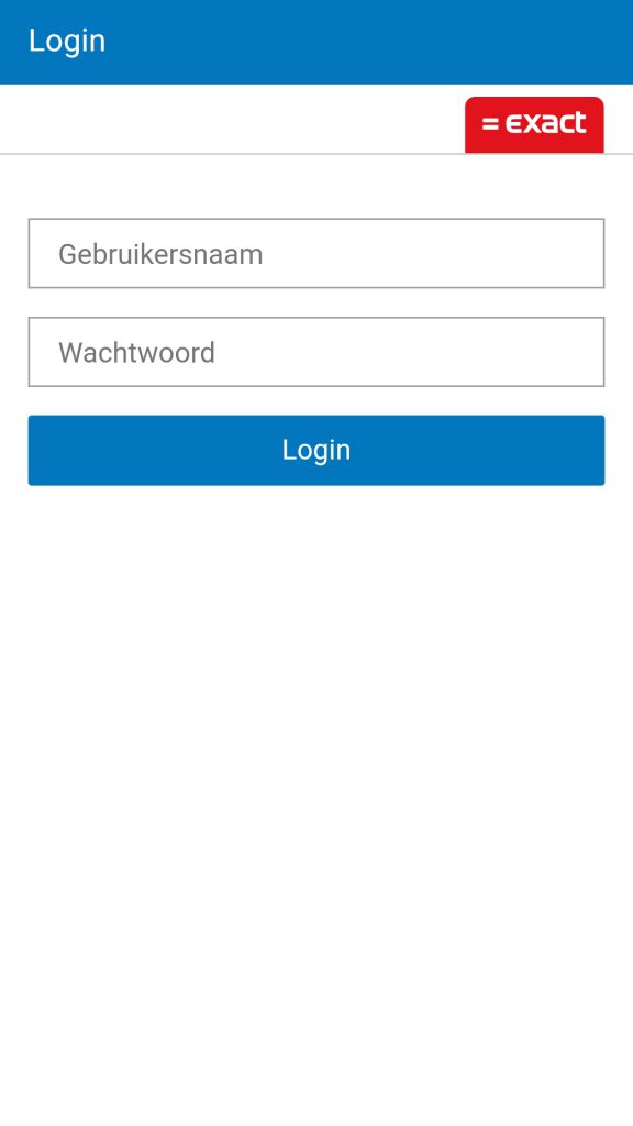 Barcode Scanner inloggen Exact Online
